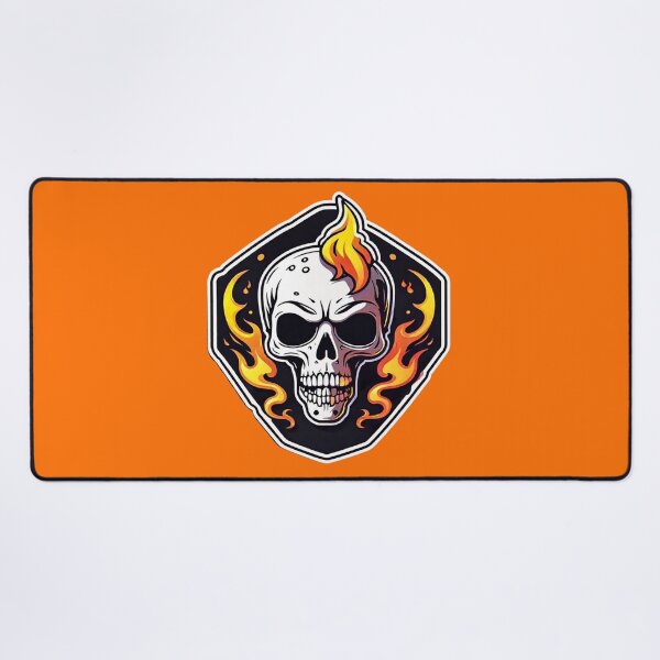 Item preview, Flaming Skull Guard: Fiery skull emblem in vibrant colors designed and sold by digistampdesign.