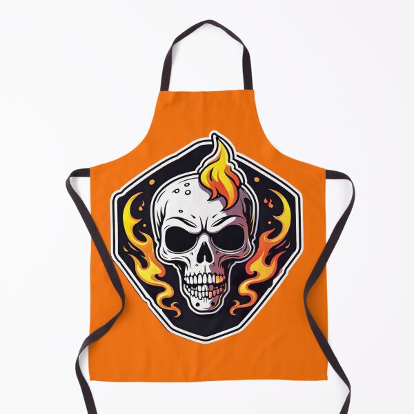 Item preview, Flaming Skull Guard: Fiery skull emblem in vibrant colors designed and sold by digistampdesign.