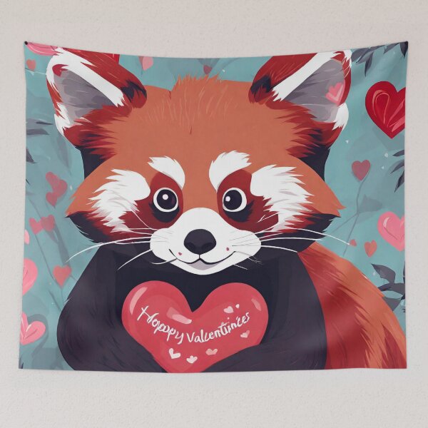 Aperçu de l'œuvre Le panda roux vous souhaite une joyeuse Saint-Valentin créée et vendue par Shtex.