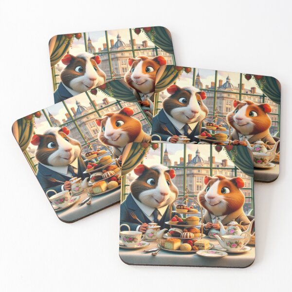 Item preview, Guinea Pigs Styled in a Cartoon Fashion Wearing Sophisticated Knightsbridge-Style Attire.  designed and sold by clecticuk.