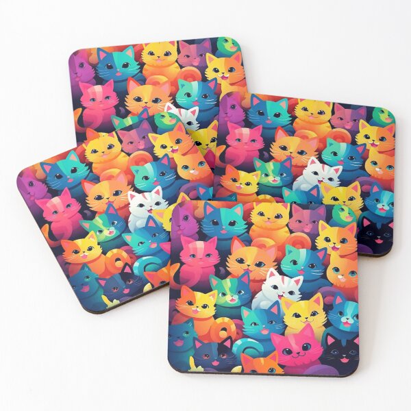 Item preview, Beauty rainbow meowy pattern designed and sold by SmileshareShop.