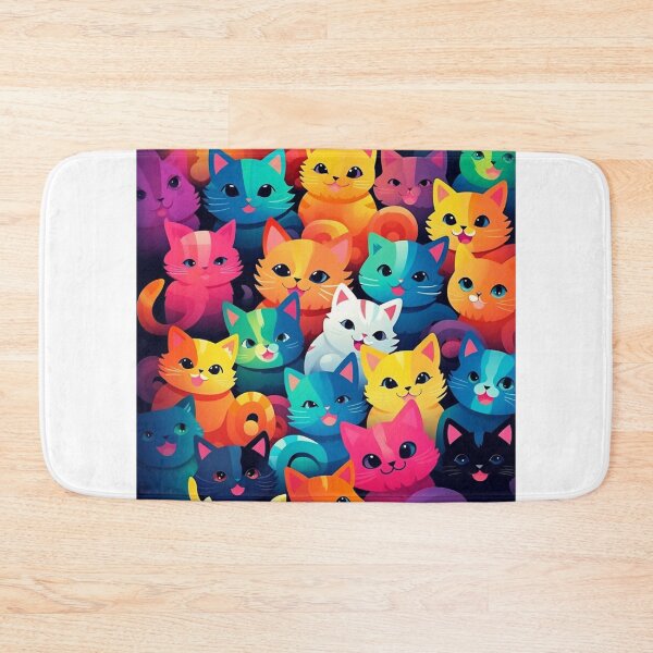 Item preview, Beauty rainbow meowy pattern designed and sold by SmileshareShop.