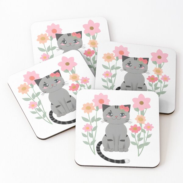 Item preview, Cat in the Flower Garden designed and sold by WondrousThings.