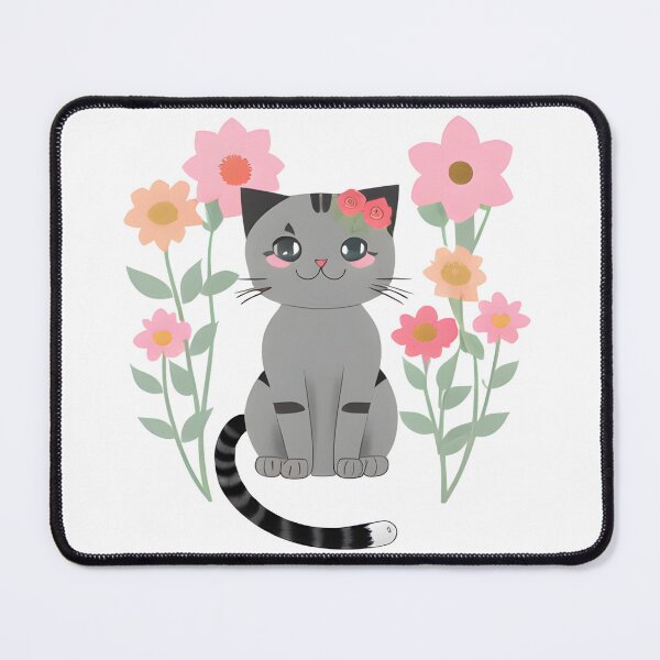 Item preview, Cat in the Flower Garden designed and sold by WondrousThings.