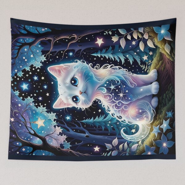 Item preview, Cat in enchanted forest designed and sold by YukiKenji.