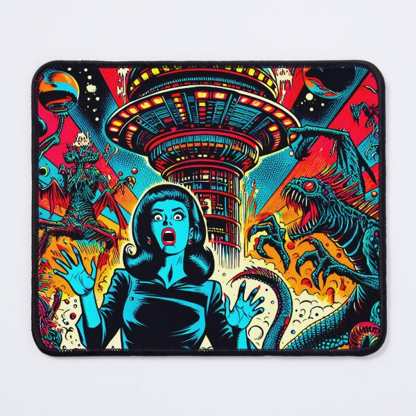 Item preview, Trippy Cosmic Psychedelic Scifi Starbase Invasion designed and sold by AIPixelMaster.