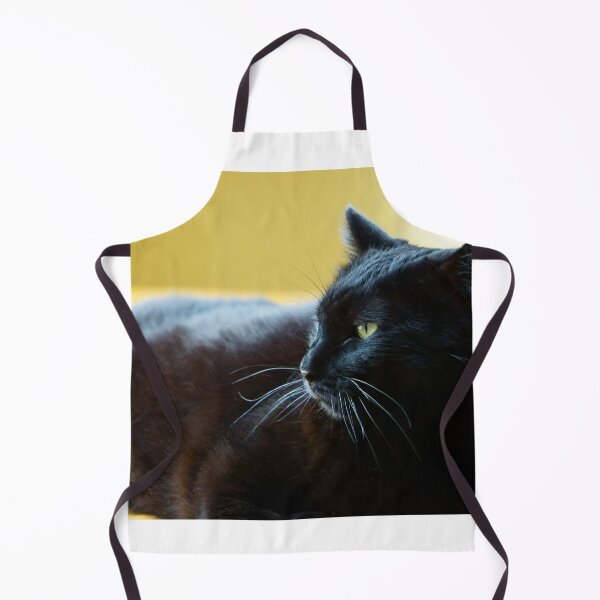 Item preview, Black Cat Lunging Against a Yellow Background 2 designed and sold by Vivar Photo.