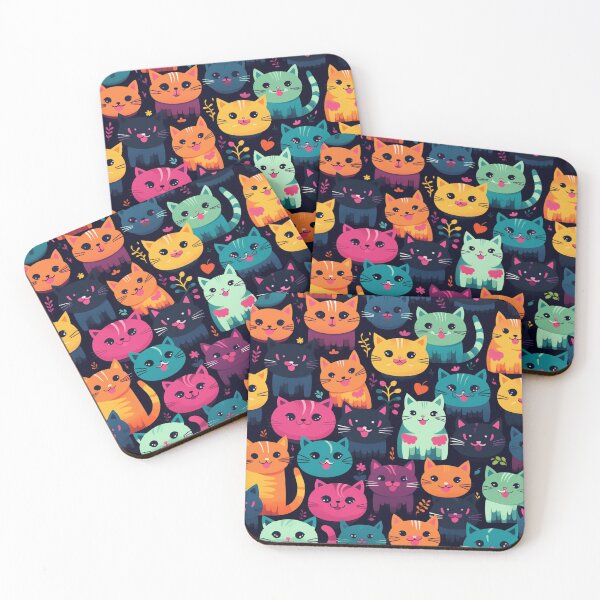Item preview, Beauty meowy cats pattern designed and sold by SmileshareShop.