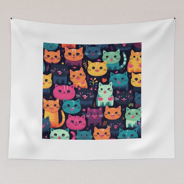 Item preview, Beauty meowy cats pattern designed and sold by SmileshareShop.
