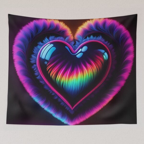 Item preview, A gorgeous rainbow fluffy heart - suitable for all occaions! designed and sold by Zen-Hues.