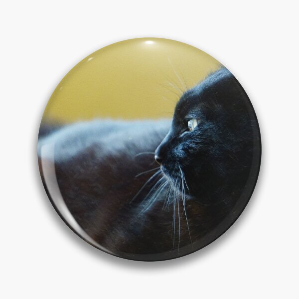 Item preview, Black Cat Lunging Against a Yellow Background designed and sold by Vivar Photo.