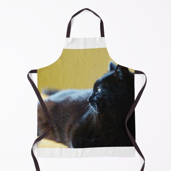 Item preview, Black Cat Lunging Against a Yellow Background designed and sold by Vivar Photo.