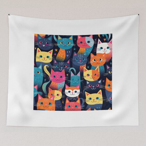 Item preview, Beauty meow cats pattern designed and sold by SmileshareShop.