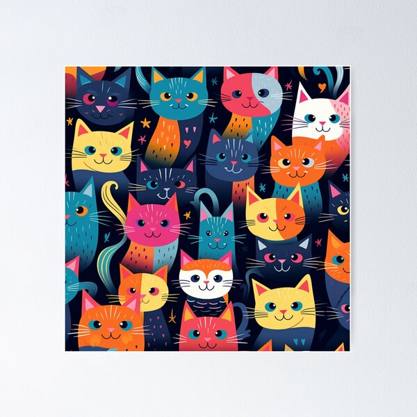 Item preview, Beauty meow cats pattern designed and sold by SmileshareShop.