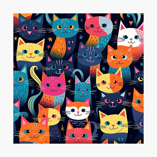 Item preview, Beauty meow cats pattern designed and sold by SmileshareShop.