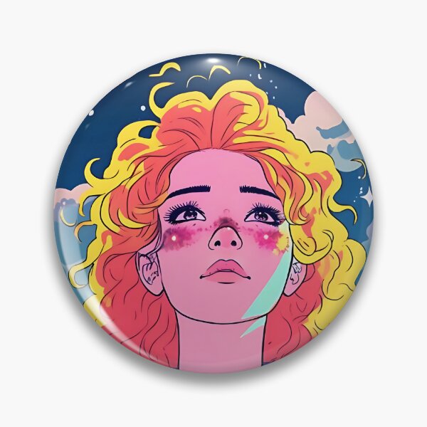 Item preview, Redhead woman under rainbow sky designed and sold by ArrangedDesigns.