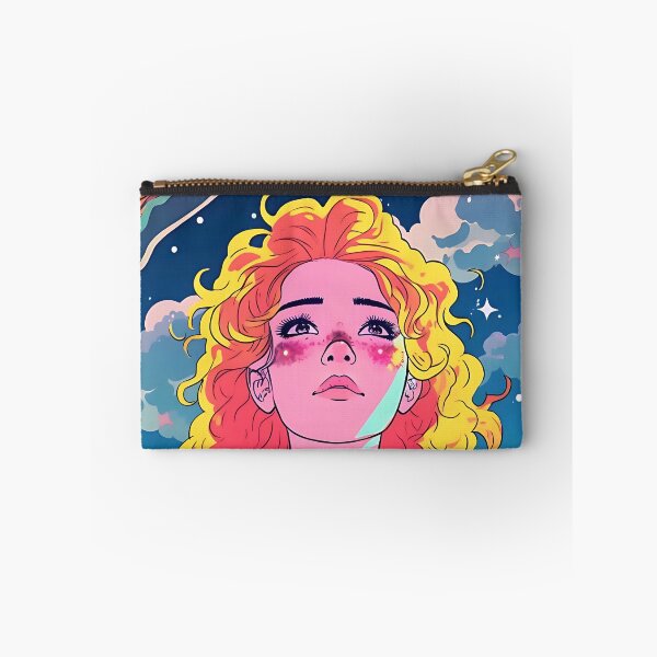 Item preview, Redhead woman under rainbow sky designed and sold by ArrangedDesigns.