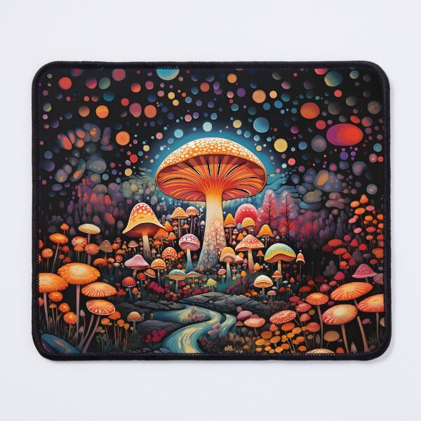 Item preview, Psychedelic Mushroom World Fungi Fantasy Illustration Digital Art Shroom Painting Visionary Mushroom Art designed and sold by DigitalityArt.