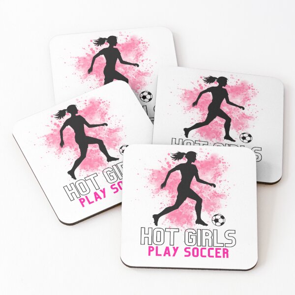Item preview, Hot Girls Play Soccer - Pink - white background designed and sold by Ingridpd.