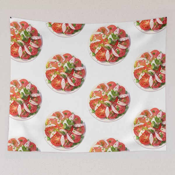 Item preview, Top down view of tomato salad plate- Food art designed and sold by octoboobs.