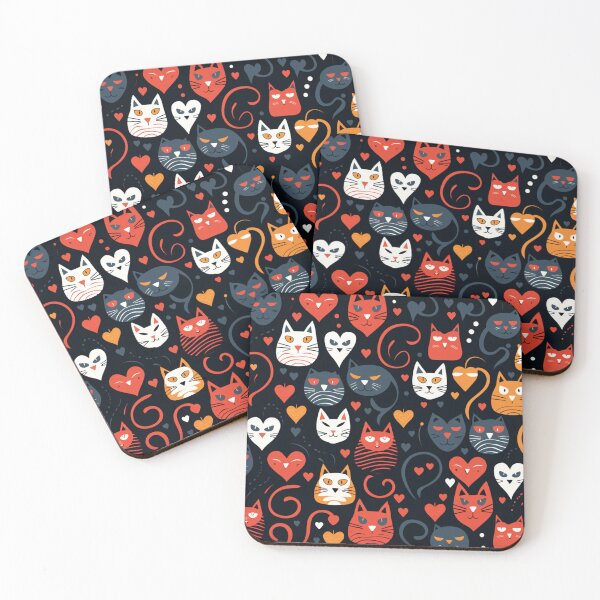 Item preview, Meowy valentine beauty pattern designed and sold by SmileshareShop.