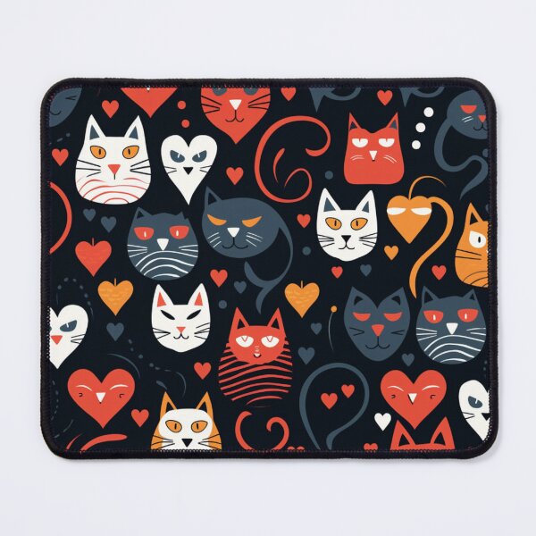 Item preview, Meowy valentine beauty pattern designed and sold by SmileshareShop.