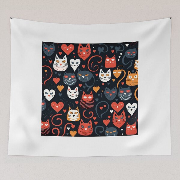 Item preview, Meowy valentine beauty pattern designed and sold by SmileshareShop.