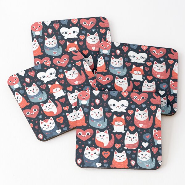 Item preview, Meowy valentine beauty pattern designed and sold by SmileshareShop.