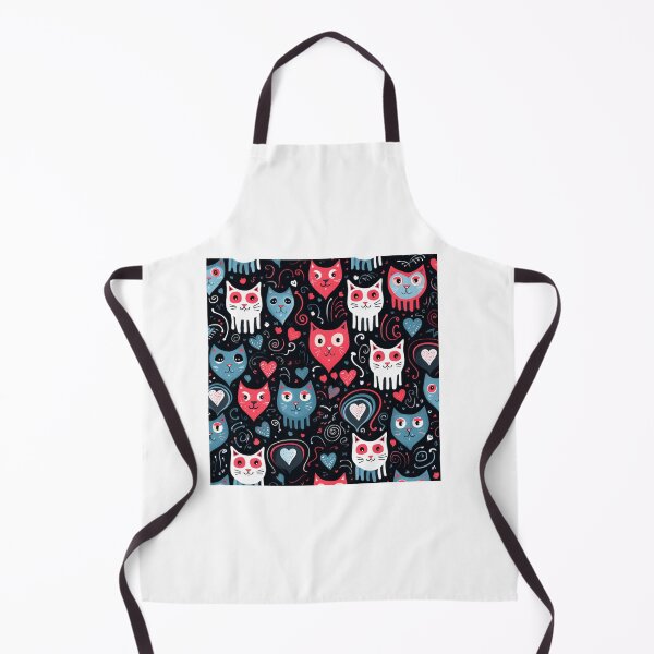 Item preview, Meowy valentine hearts pattern designed and sold by SmileshareShop.
