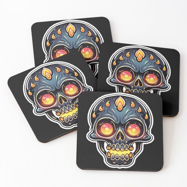 Item preview, Mischievous fire shine: skull with burning eyes in the dark designed and sold by digistampdesign.