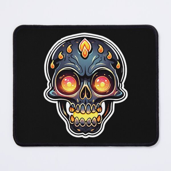 Item preview, Mischievous fire shine: skull with burning eyes in the dark designed and sold by digistampdesign.