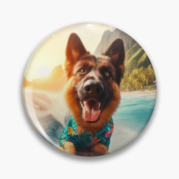 Item preview, Cool German Shepherd dog surfing on de sea action photography designed and sold by Tio-Tecun.