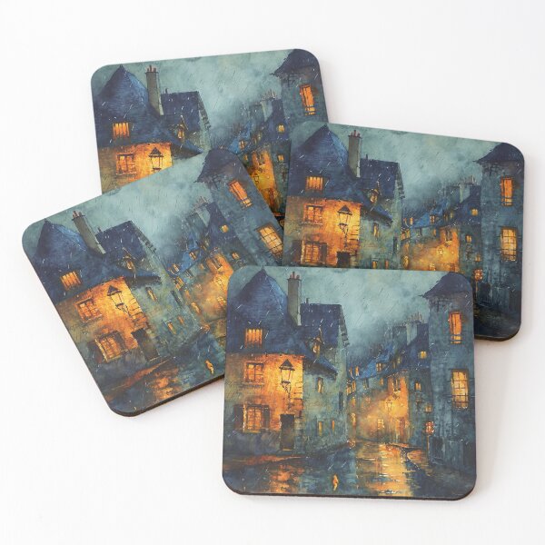 Item preview, Twilight Rain in Old French Village designed and sold by MichelTimeArt.