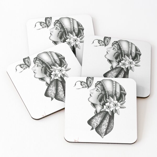 Item preview, Trad lady with a butterfly designed and sold by Liltattoos69.