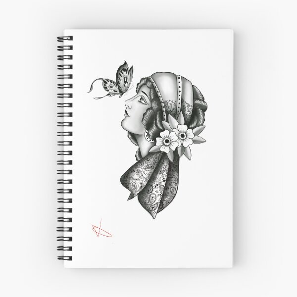 Item preview, Trad lady with a butterfly designed and sold by Liltattoos69.