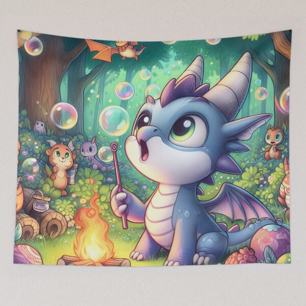 Item preview, Enchanted Dragon Frolic designed and sold by AI-Only Creations.