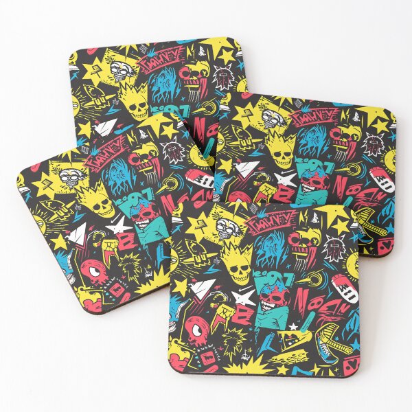 Item preview, Punk Rock Revival - Bold 70s Streetwear Pattern designed and sold by Sir Meow Meow.