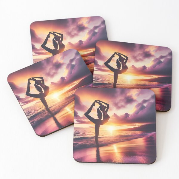 Artikelvorschau, Asana bei Sonnenuntergang am Meer entworfen und verkauft von YogaBliss.