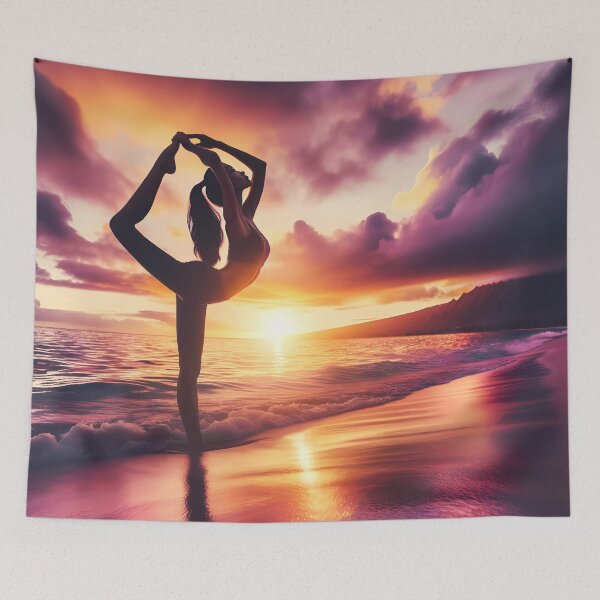 Item preview, Asana al atardecer junto al mar designed and sold by YogaBliss.