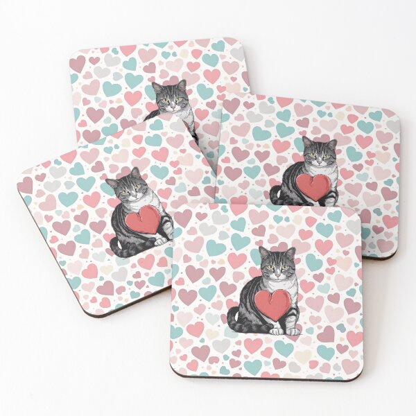 Item preview, Colorful Hearts Cat  designed and sold by AnimaliaStar.