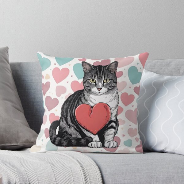 Item preview, Colorful Hearts Cat  designed and sold by AnimaliaStar.