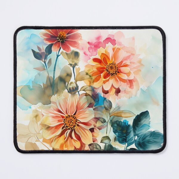 Item preview, Vibrant Spring Blossoms Series: Exquisite Zinnias Watercolor Artwork - Floral Elegance for Home Styling & Office Decor designed and sold by Peek-Designs.