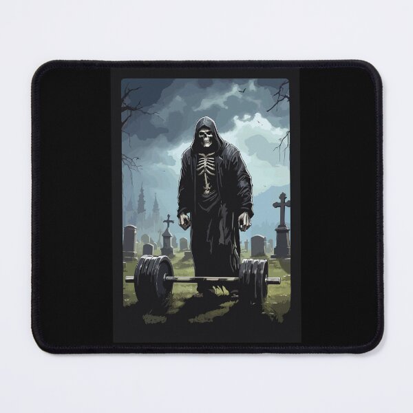 Item preview, sinister skeleton gym Gothic graveyard designed and sold by DrawHandArt.