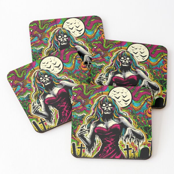 Item preview, Trippy Psychedelic Ghoulish Zombie Monster Girl designed and sold by AIPixelMaster.