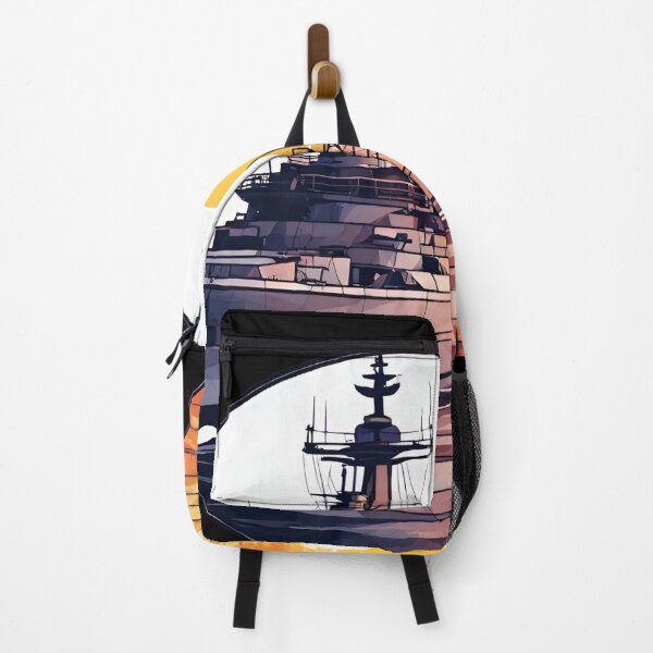 Item preview, Warship against the background of the setting sun designed and sold by Aquillashop.