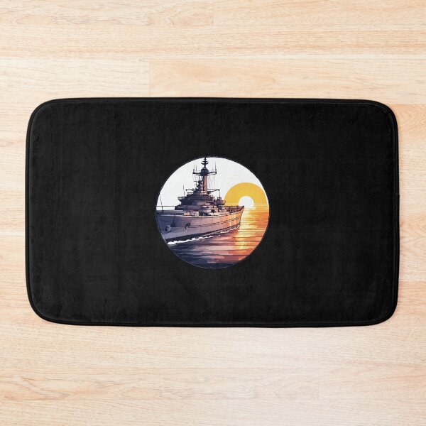 Item preview, Warship against the background of the setting sun designed and sold by Aquillashop.