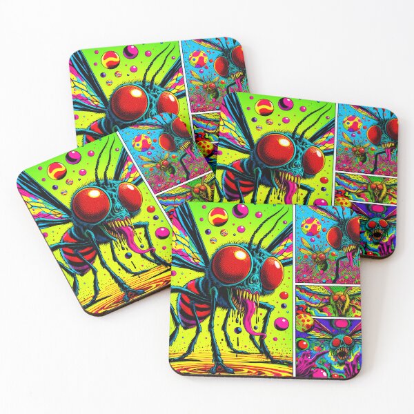 Item preview, Trippy Horrifying Psychedelic Fly Monsters designed and sold by AIPixelMaster.