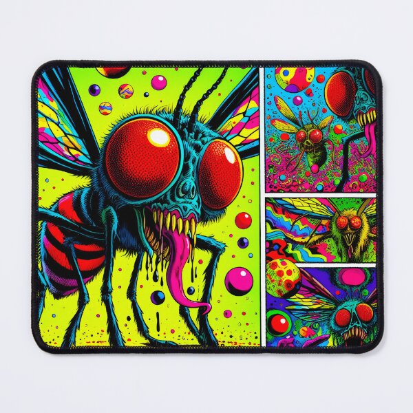 Item preview, Trippy Horrifying Psychedelic Fly Monsters designed and sold by AIPixelMaster.