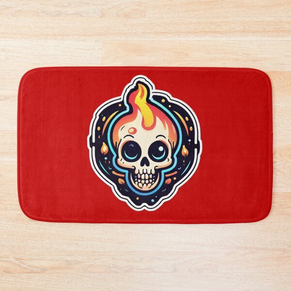 Item preview, Flaming Grin Ghost: Colorful skull with a fire hood designed and sold by digistampdesign.