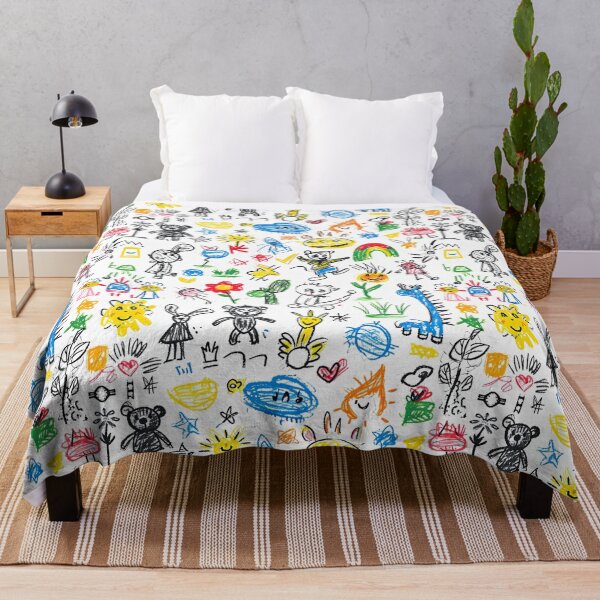 Item preview, Child's Imagination Canvas - Playful Sketch Pattern designed and sold by Sir Meow Meow.